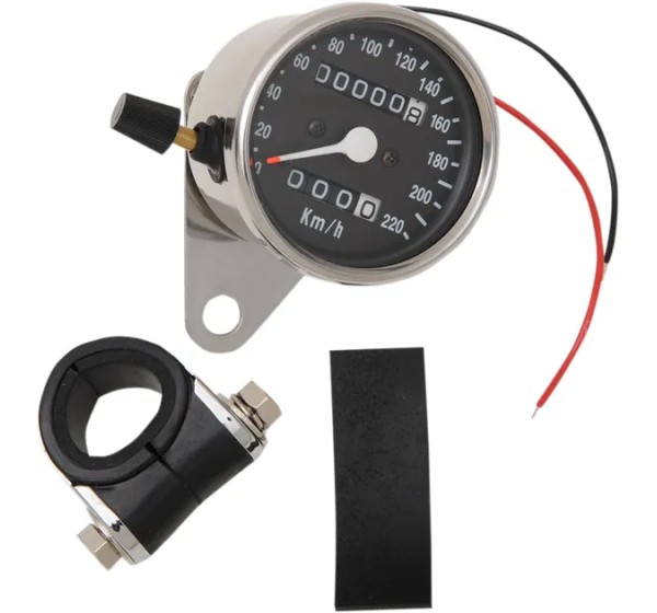 DRAG SPECIALTIES Tachometer & Drehzahlmesser - SPEEDO 2:1 W/TRP BLK KM/H