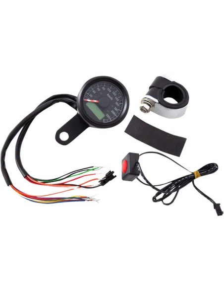 DRAG SPECIALTIES Tachometer & Drehzahlmesser - SPEEDO W/4LTS KPH BLK/BLK