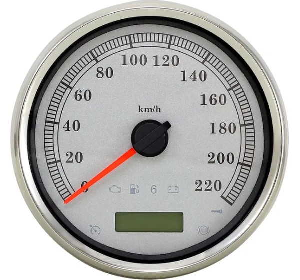 DRAG SPECIALTIES Tachometer & Drehzahlmesser - SPEEDOMETER SILVER KPH 5