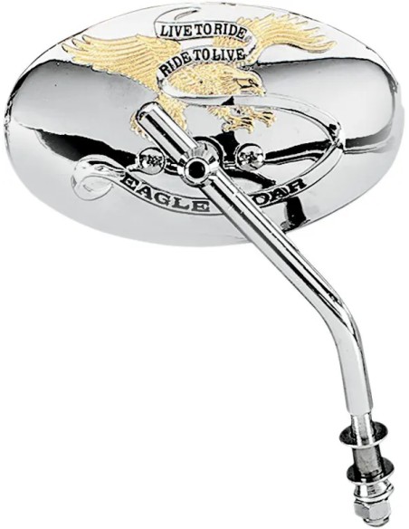 DRAG SPECIALTIES Spiegel - 6LIVE TO RIDE OVL MIRROR