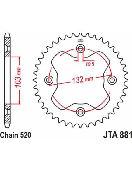 JT SPROCKETS Ritzel & Kettenräder für KTM SX 505 ATV 2009-2013