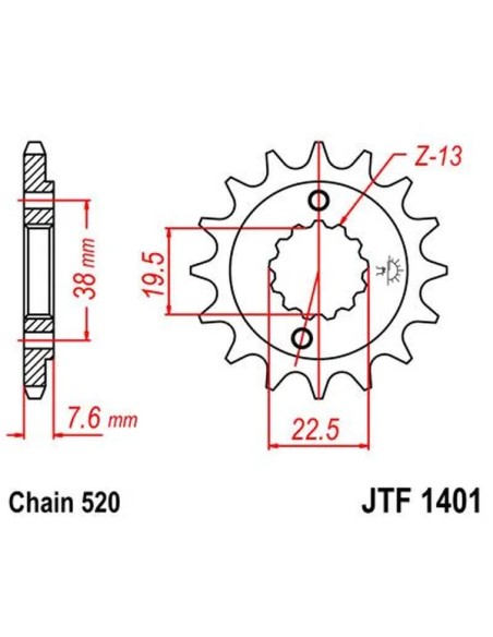 JT SPROCKETS Ritzel & Kettenräder - Detailansicht
