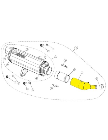 AKRAPOVIC Krümmer & Mittelrohre für YAMAHA MW 300 ABS 2021-2024