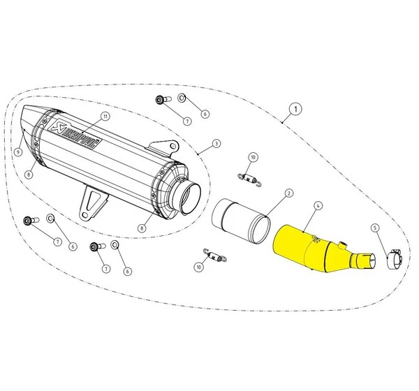 AKRAPOVIC Krümmer & Mittelrohre für YAMAHA MW 300 ABS 2021-2024