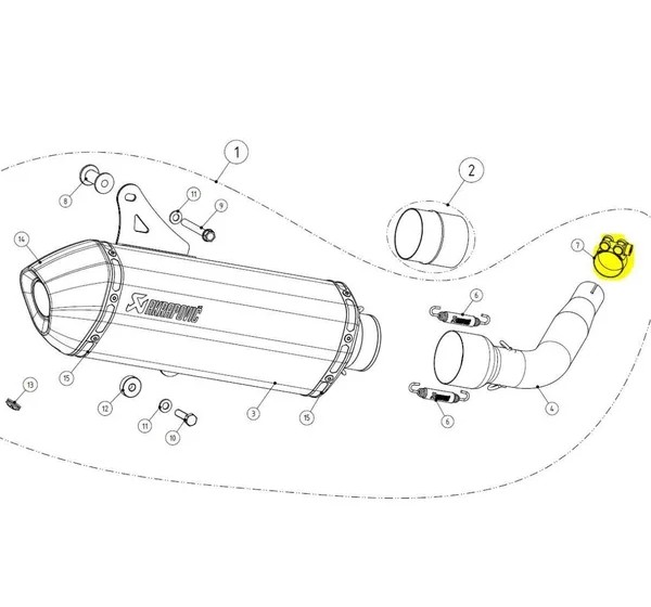 AKRAPOVIC Montagematerial & Zubehör - CLAMP MUFFLER X-CITY 250