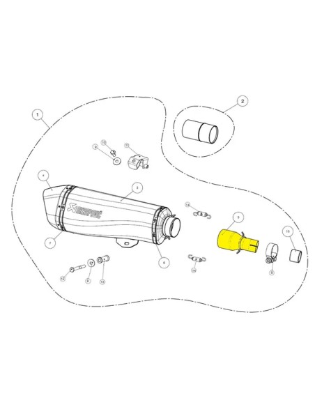 AKRAPOVIC Krümmer & Mittelrohre für PIAGGIO MP3 500 LT I.E. 2011-2017