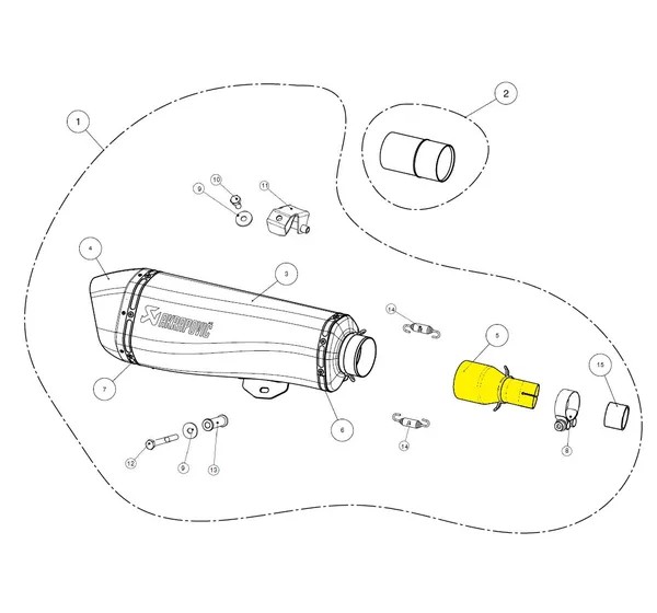 AKRAPOVIC Krümmer & Mittelrohre für PIAGGIO MP3 500 LT I.E. 2011-2017