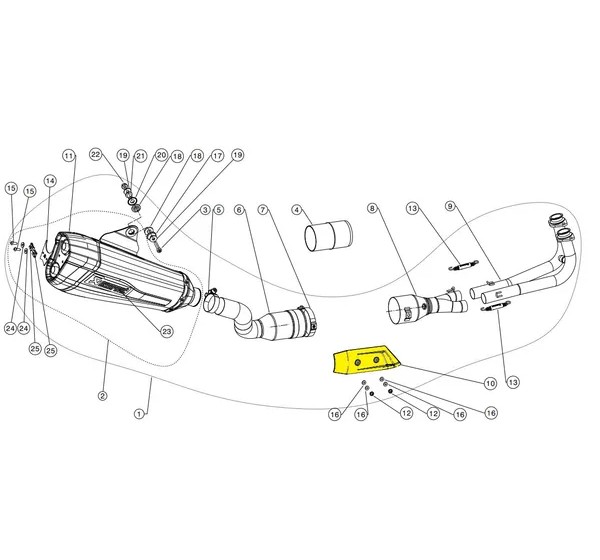 AKRAPOVIC Hitzeschilde für YAMAHA XP 530 T-Max ABS 2017-2019