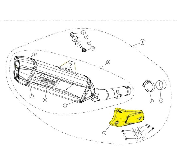 AKRAPOVIC Hitzeschilde für YAMAHA XTZ 690 2019-2022