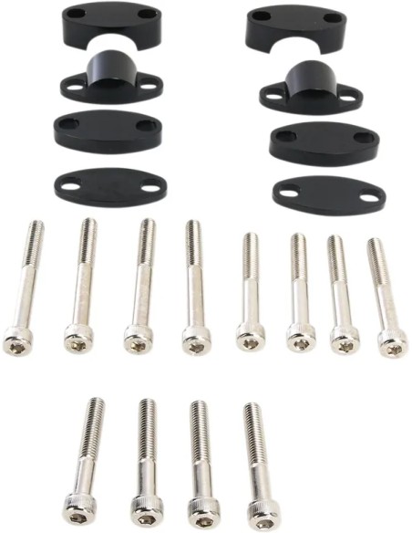 EMGO Risers - RISER KIT HANDLEBAR 1 1/8 BLK
