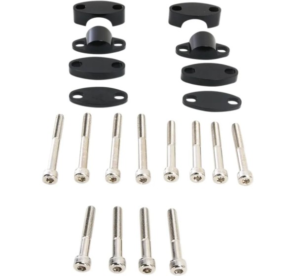 EMGO Risers - RISER KIT HANDLEBAR 1 1/8 BLK