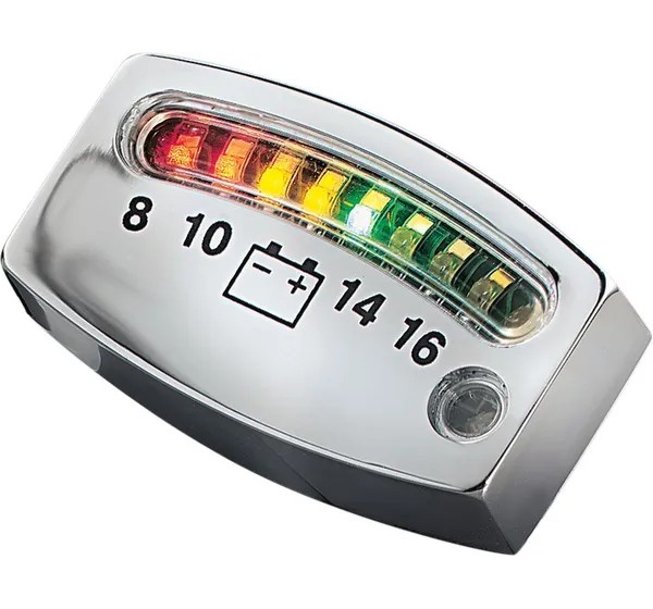 KURYAKYN Anzeigeninstrumente - GAUGE BATTERY LED CHROME
