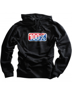 100% CLASSIC PULLOVER KAPUZENPULLI SCHWARZ