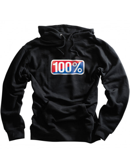 100% CLASSIC PULLOVER KAPUZENPULLI SCHWARZ