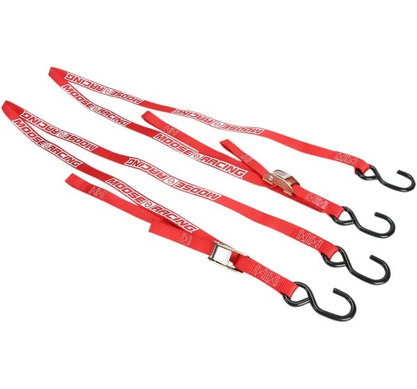 MOOSE OFFROAD HARD-PARTS Spanngurte - TIE DOWN W/SOFTTIE RED