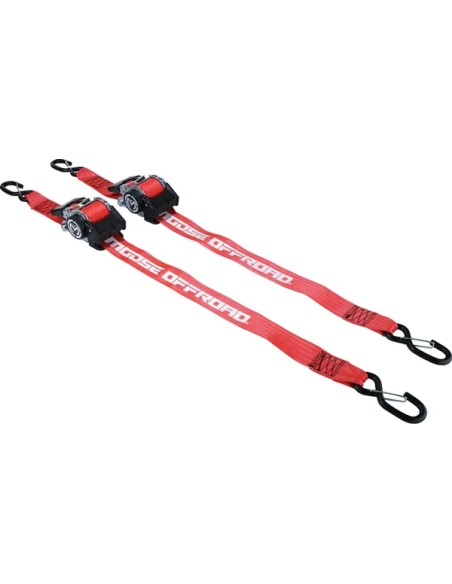 MOOSE OFFROAD HARD-PARTS Spanngurte - TIE DOWN 2x10' RETRACTABLE RAT