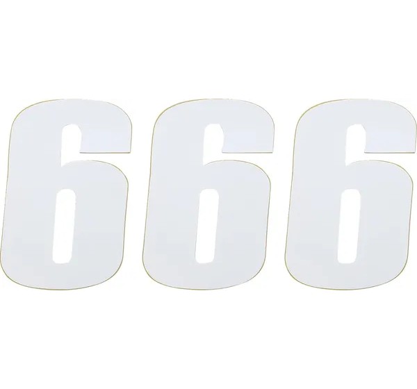 MOOSE OFFROAD HARD-PARTS Dekorsätze & Aufkleber - NUMBER MSE 6 4.5 WHITE