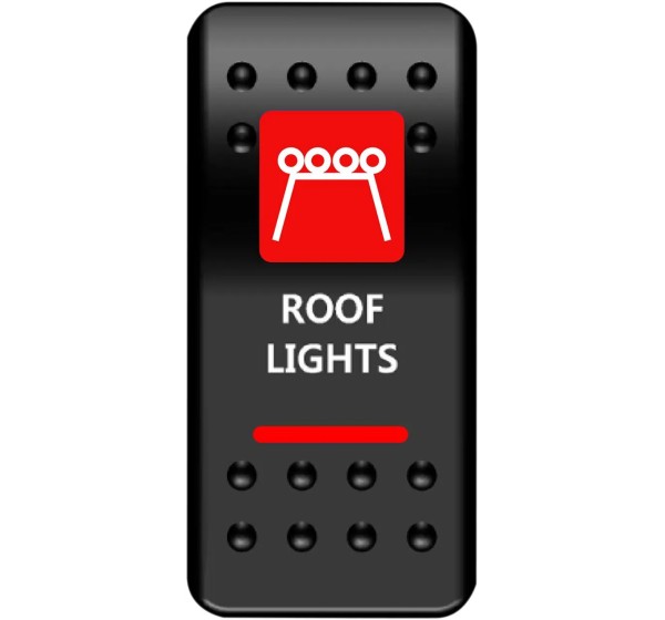 MOOSE OFFROAD FOUR WHEEL Montagematerial & Zubehör - SWITCH ROCKER ROOF LT-RED