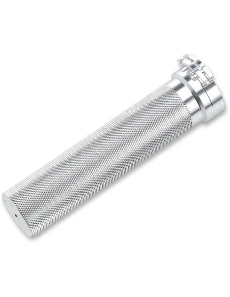 BILTWELL Gasgriffe - THROTTLE TUBE WHISKEY RAW SILV