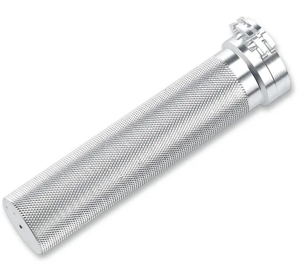BILTWELL Gasgriffe - THROTTLE TUBE WHISKEY RAW SILV