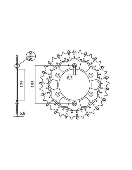 SUNSTAR SPROCKETS Ritzel & Kettenräder für HONDA CR 250 R 1982-2007