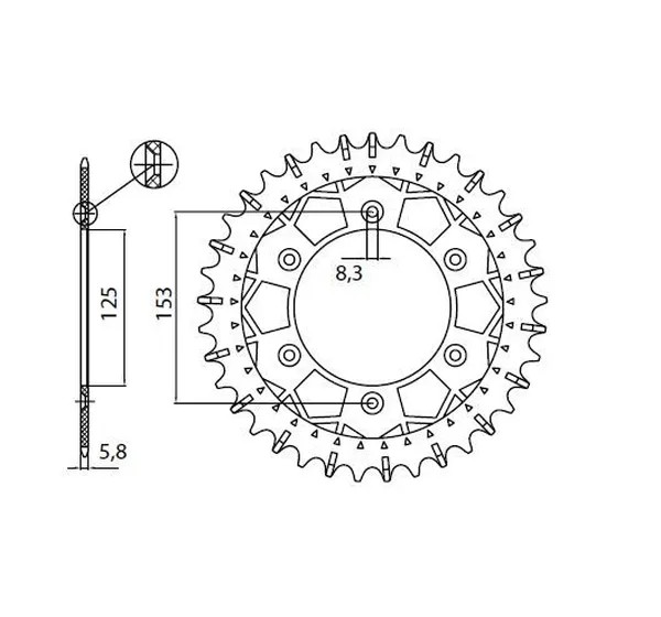 SUNSTAR SPROCKETS Ritzel & Kettenräder für HONDA CR 250 R 1982-2007