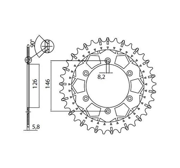 SUNSTAR SPROCKETS Ritzel & Kettenräder für SUZUKI RM 125 1980-2012