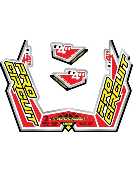 PRO CIRCUIT Montagematerial & Zubehör - EXHAUST STICKER KIT TI4-R