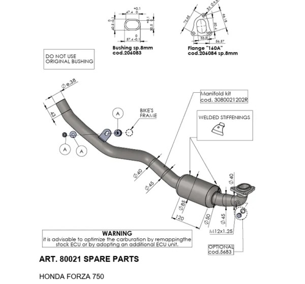 LEOVINCE Krümmer & Mittelrohre für HONDA NSS 750 ABS 2021-2024