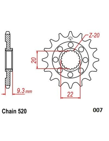 MOTO-MASTER Ritzel & Kettenräder - Detailansicht