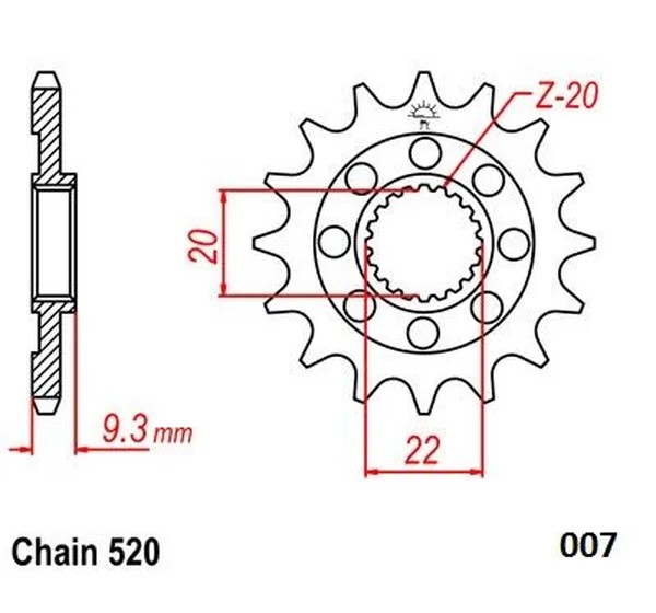 MOTO-MASTER Ritzel & Kettenräder - Detailansicht