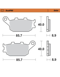 RoadPRO hinterer Sintermetall-Bremsbelag