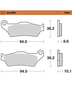 RoadPRO hinterer Sintermetall-Bremsbelag