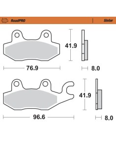 RoadPRO hinterer Sintermetall-Bremsbelag