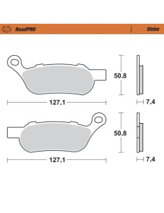 RoadPRO hinterer Sintermetall-Bremsbelag