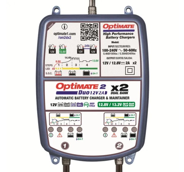 TECMATE Ladegeräte - OPTIMATE 2 DUO 2-BANKS