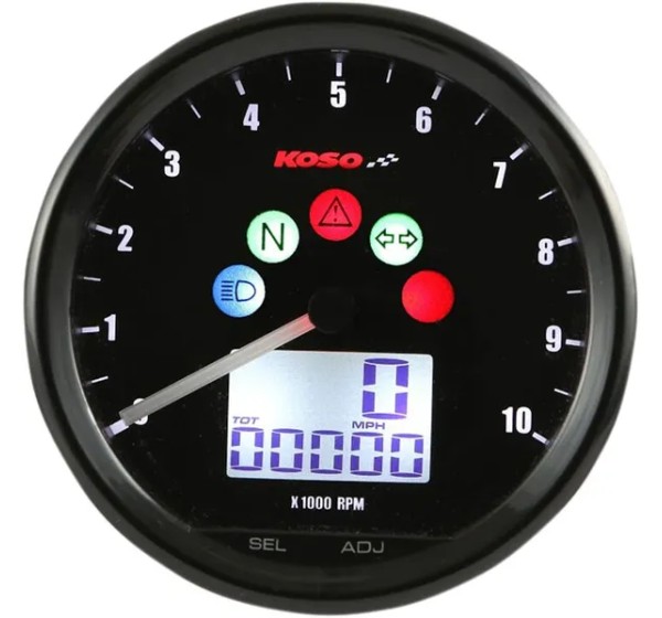 KOSO NORTH AMERICA Tachometer & Drehzahlmesser - MULTIMETER D64 10000 RPM