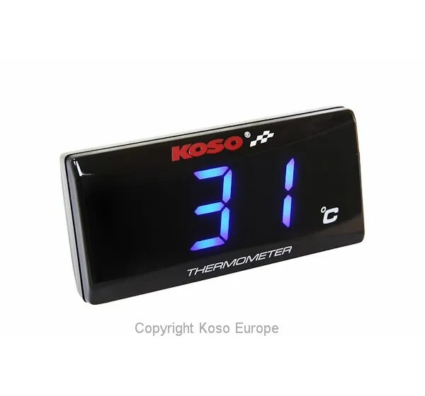 KOSO NORTH AMERICA Anzeigeninstrumente - THERMOMETER BLUE SUPER SLIM