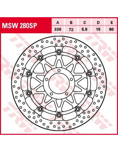 TRW Bremsscheiben für DUCATI PANIGALE V4 1100 ABS 2018-2024