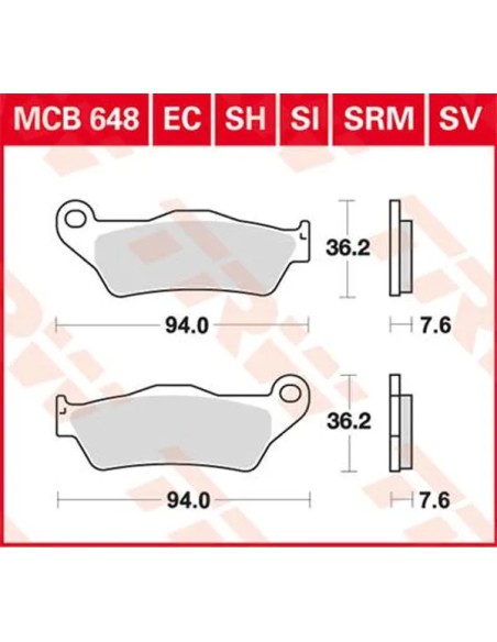 TRW Bremsbeläge & Bremsbacken für KTM EXC 125 1993-2016
