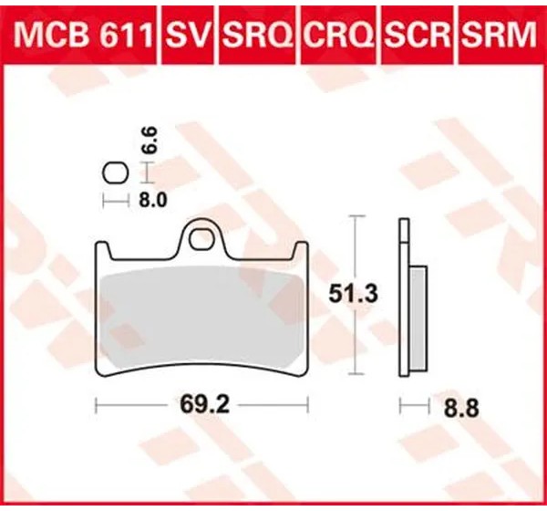 TRW Bremsbeläge & Bremsbacken für YAMAHA YZF-R6 600 1999-2020