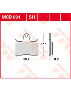 SH Series gesinterte Hinterrad-Bremsbeläge