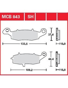 SH Series gesinterte Hinterrad-Bremsbeläge