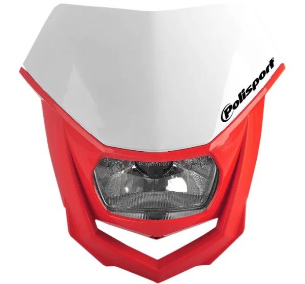 POLISPORT Scheinwerfer - HEADLIGHT HALO WH/RD