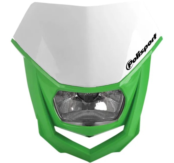 POLISPORT Scheinwerfer - HEADLIGHT HALO WH/GN