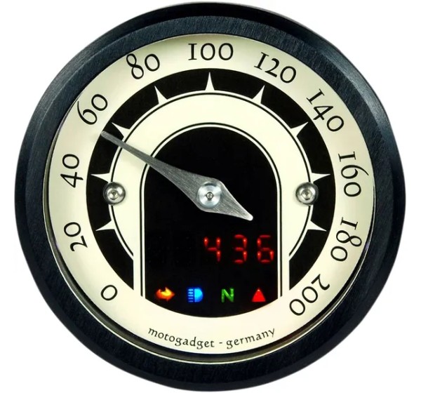 MOTOGADGET Tachometer & Drehzahlmesser - ANALOGUE-SPEEDO 49MM BL
