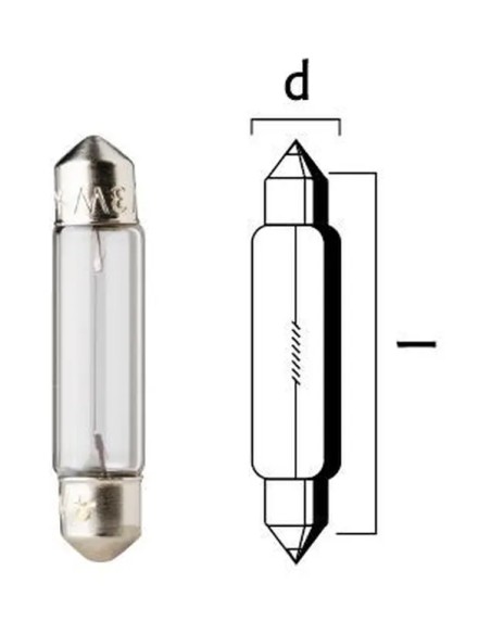FLOSSER Glühbirnen - BULB 12V3W SV5 5 6 2X28MM 10PK