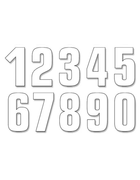 BLACKBIRD RACING Dekorsätze & Aufkleber - NUMBERS 0-9 16X7CM WH