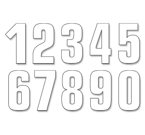 BLACKBIRD RACING Dekorsätze & Aufkleber - NUMBERS 0-9 16X7CM WH