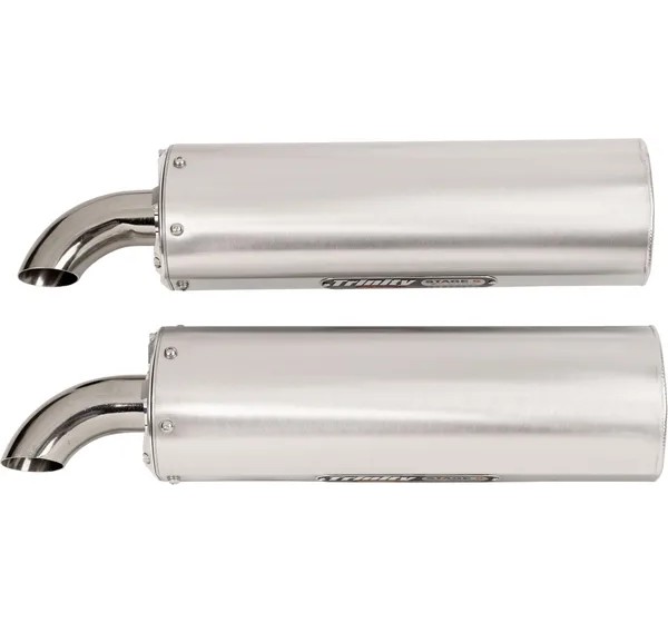 TRINITY RACING Komplettanlagen - EXHAUST DUAL BRUSHED RZR XP100